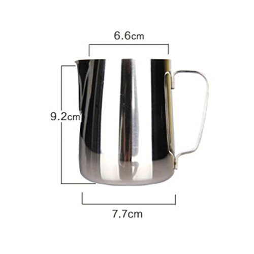 XIDAJE Stainless Steel Milk Pitcher Suitable for Coffee, Latte & Frothing Milk (12 Oz / 350ml)