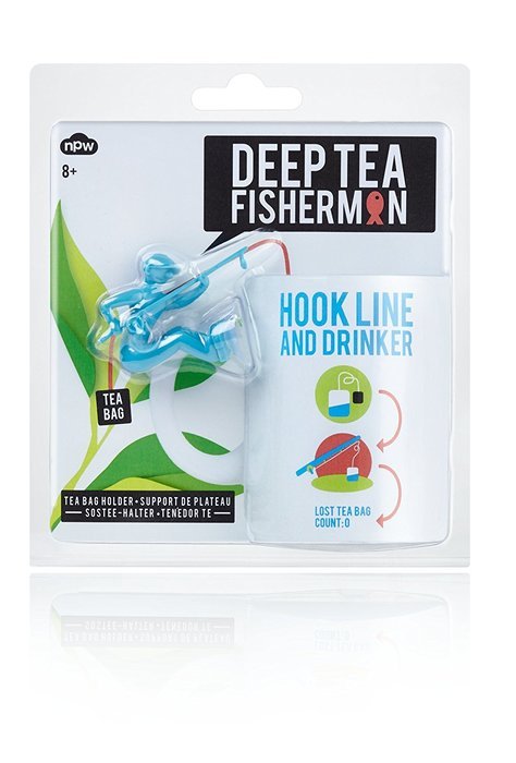 NPW Deep Tea Fisherman Tea Bag Holder, Blue