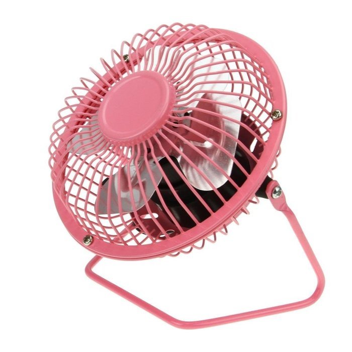 Starsource Adjustable Four Fan Blade 4 Inch USB Mini Desktop Fan With ON/OFF Switch ( Pink ) N4