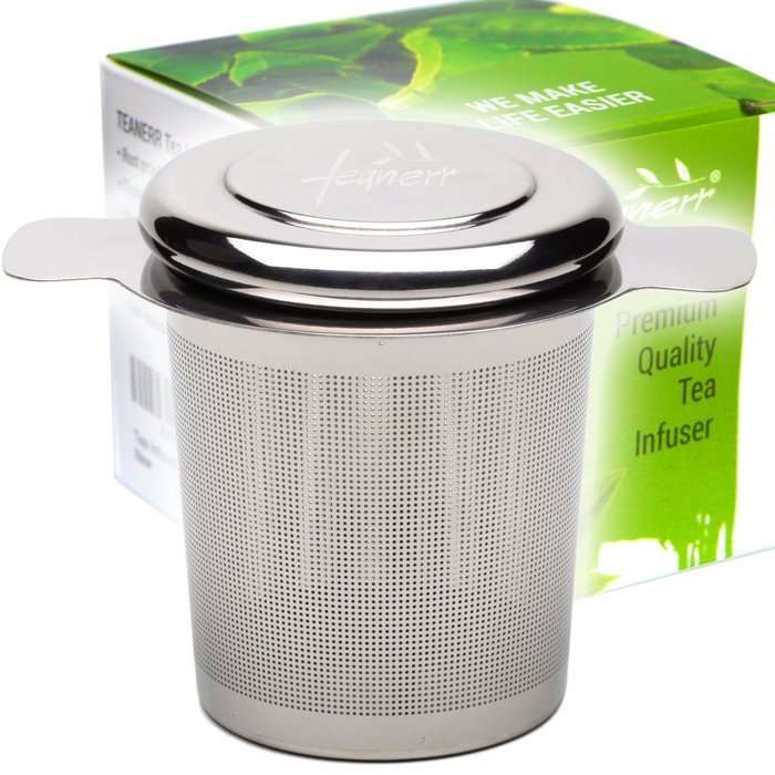 [Premium Quality] Tea Infuser with a Lid / Best Strainer for Loose Leaf Tea / Extra Fine Laser Mesh Tea Steeper...
