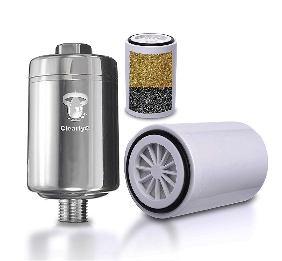 Shower Filter system &ndash; Universal Chlorine Removing Showerhead & Hard Water Softener - Two Replaceable Cartridges... N2