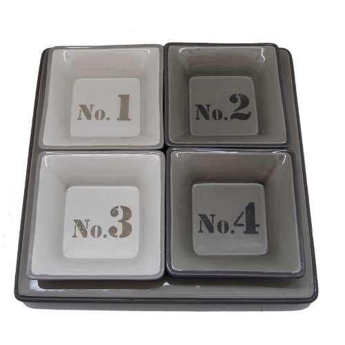 Pretty Valley Numeric Collection Ceramic Appetizer Set (5 pcs)