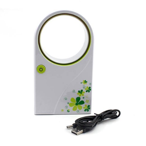 HuaYang Mini Portable USB 2.0 Desktop Bladeless Fan for Home Office Travel(Green)