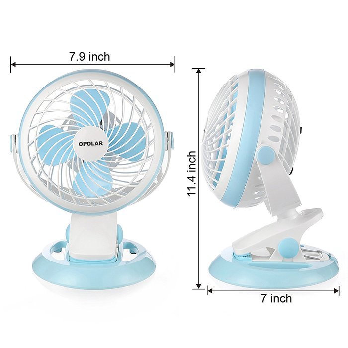 Opolar 3-in-1 Desk Clip and Wall Mountable Mini USB Fan with 2 Speeds N5