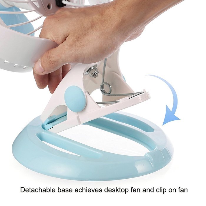Opolar 3-in-1 Desk Clip and Wall Mountable Mini USB Fan with 2 Speeds N6