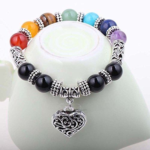 Chic Retro 7 Chakra Healing Yoga Reiki Prayer Bead Bracelet Buddha Head Bracelet N6