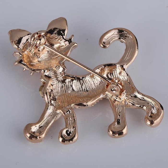 Lovely Gold Plated Full Rhinestone Crystal Cat Brooch Pin Party Jewelry Gift N5