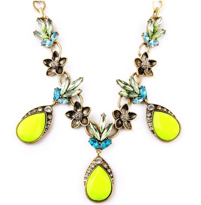 mashahan Retro Alloy Crystal Adjustable Necklaces for Women N2