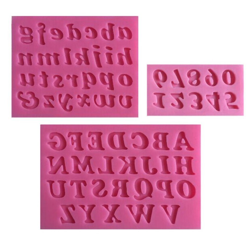 9Snail Small Size Letters & Numbers Fondant Cake Molds Soap Chocolate Mould For The Kitchen Baking 1set(3pcs)