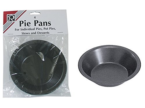 CybrTrayd R&M 5" Non-Stick Pie Pan (Set of 4), Dark Grey