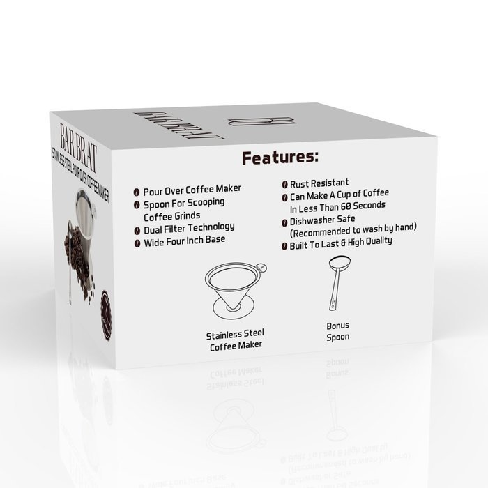 Drip Coffee Maker + Spoon by Bar Brat / Fastest Way To Make Coffee / Free 110 Cocktail Recipe Ebook Included /...