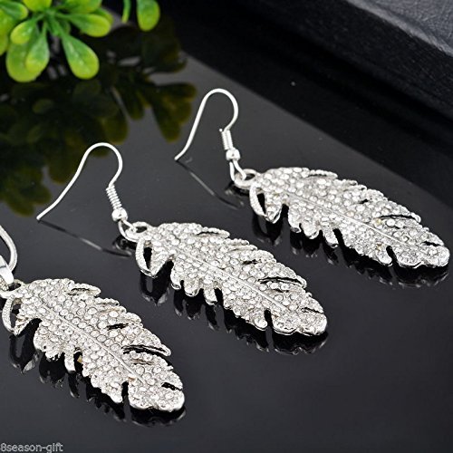 GIFT 1Set NEW Fashion Chic Crystal Earrings Necklace Jewelry 48cm N2