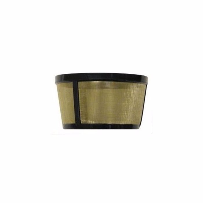 Gold Tone Reusable Basket-style 4-8 Cup Coffee Filter with Handle.