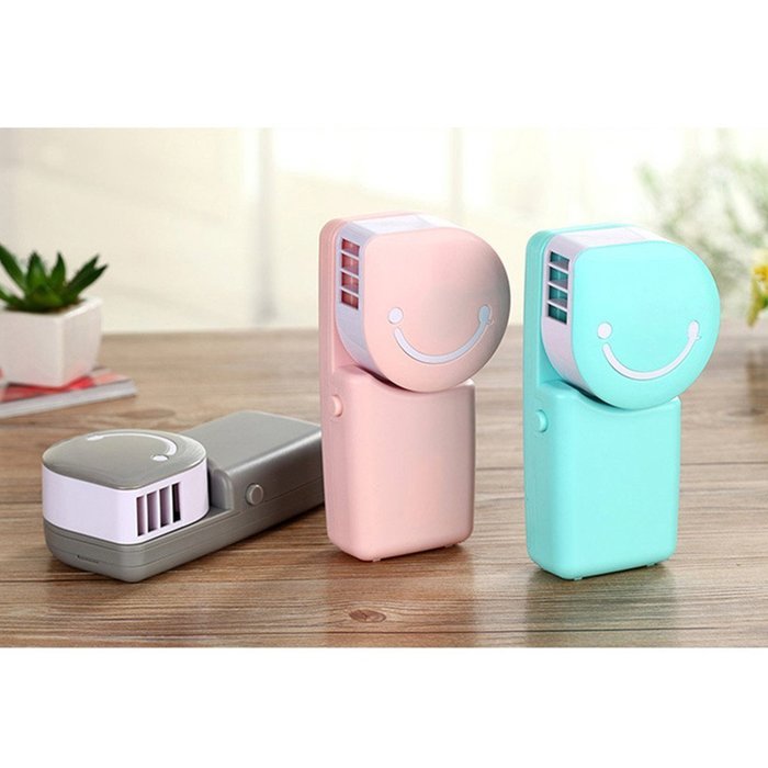 Portable Mini Air Condition USB Rechargeable Water Cooling Fan For Home Office Outdoor Smile Face Handheld Micro... N7