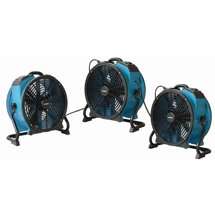 XPOWER X-47ATR Variable Speed Sealed Motor Industrial Axial Air Mover Fan with Timer & Power Outlets
