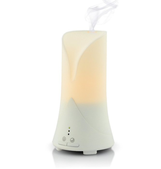 YoCoo 50ml USB Ultrasonic Essential Oil Aroma Diffuser with Time Setting, Cool Air Humidifier, Warm White LED... N5