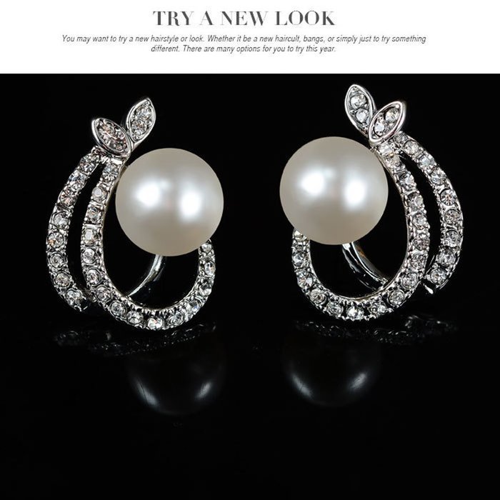 Morenitor(TM) Jewelry Set Gold Plated Pearl Pendant Necklace Dangle Earring Stud Set. N11