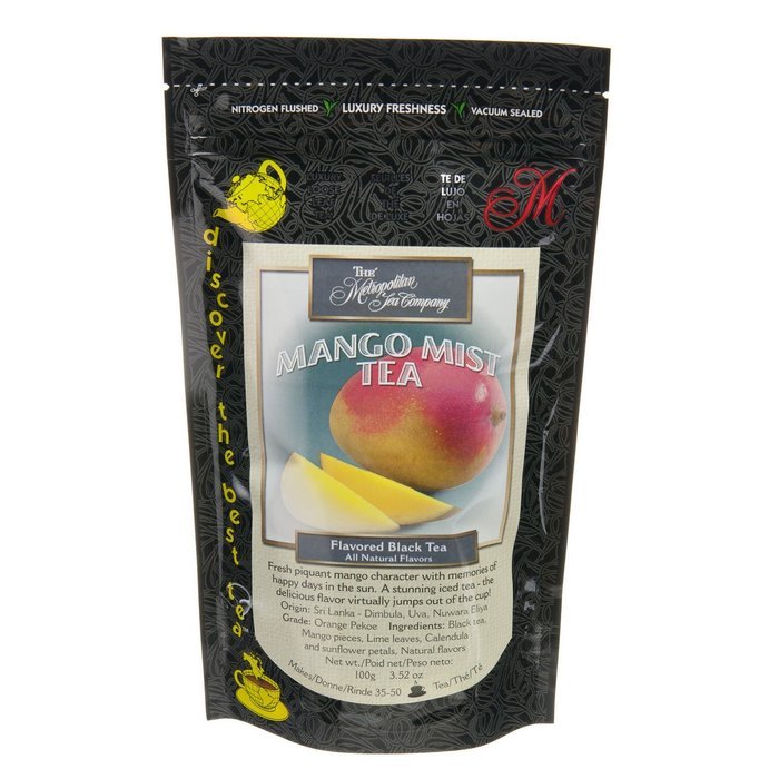 Metropolitan Tea Discovery Loose Tea Pack, Mango Mist Flavored Black, 100gm