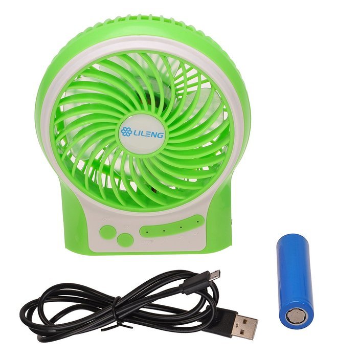 GIZGA Mini Portable USB Rechargeable 3 Speeds Personal Fan with LED Light, Built in 2200mAh 18650 Lithium-ion... N14