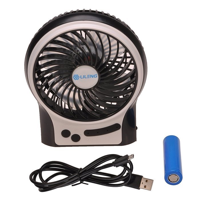 GIZGA Mini Portable USB Rechargeable 3 Speeds Personal Fan with LED Light, Built in 2200mAh 18650 Lithium-ion... N17