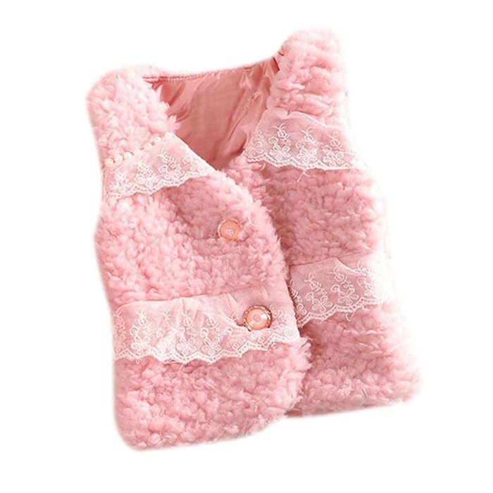 Coat ,BeautyVan Kid Baby Infant Girls Lace Sweet Winter Waistcoat Thick Warm Tops Vest Clothes (5T, Pink) N3