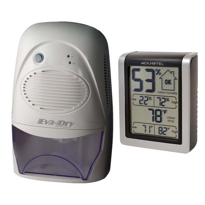 Eva-dry Edv-2200 Dehumidifier, Mid-Size + AcuRite 00613 Indoor Humidity Monitor