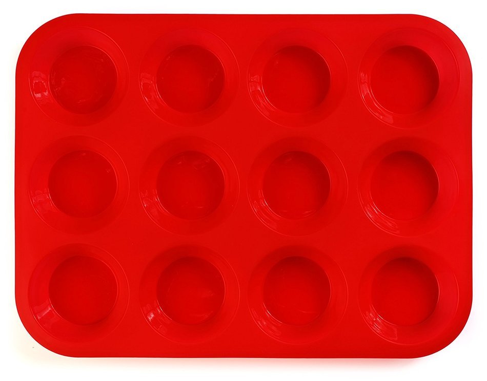 24 Cup Silicone Muffin & Cupcake Baking Pan- Non Stick Silicone Mold- BPA-Free Reusable Bakeware- Heat Resistant...