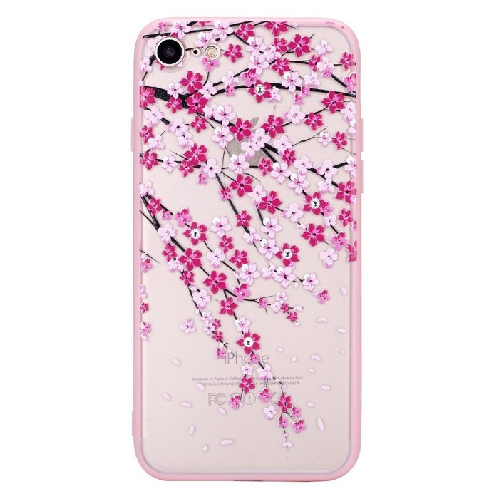 iPhone 7 Case, PHEZEN Colorful Flower Butterfly Plum Blossom Crystal Diamond Bling Hybrid Hard PC + Clear Soft... N30