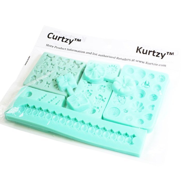 Seven Silicone Icing Mould Flower Trim Bugs Decorative Sugarpaste Cupcake Toppers by Kurtzy TM