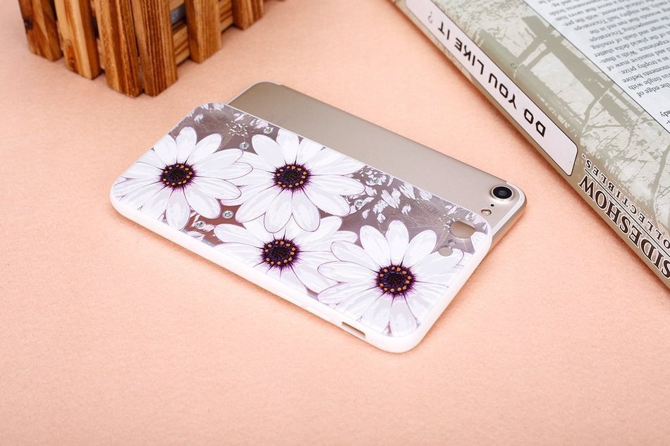 iPhone 7 Case, PHEZEN Colorful Flower Butterfly Plum Blossom Crystal Diamond Bling Hybrid Hard PC + Clear Soft... N32