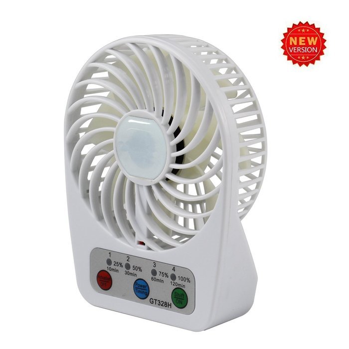 Mini Table Fan, Findway 4 Speeds Portable Handheld Rechargeable Desktop Fan with Timing Setting Fuction (Black) N4