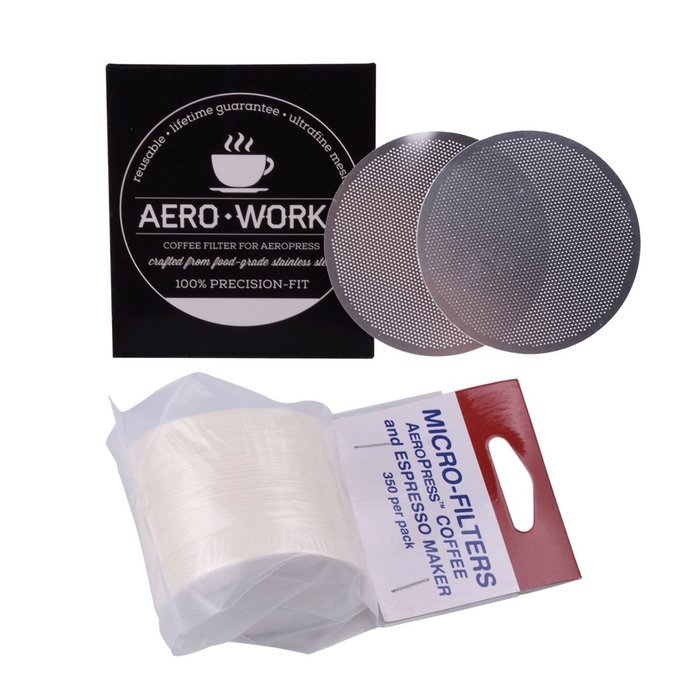 Parateck 2 Reusable Stainless Steel Mesh Coffee Filter for AeroPress and 350 Disposable Replacement Micro Coffee...