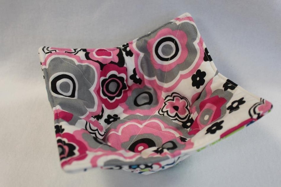 Reversible Microwave Bowl Cozy Bowl Potholder Bowl Holder Flowers