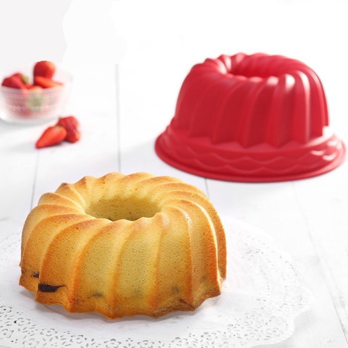Taloyer Swirl Bundt Ring Cake Bread Pastry Silicone Mold Pan Bakeware Tray Mould Tool