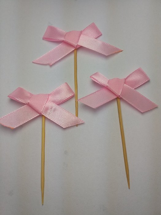 DOOXOO Lovely Small Ribbon Bow Cupcake Topper Baby Shower Birthday Party Cake Topper Wedding Party Cake DIY Decoration...