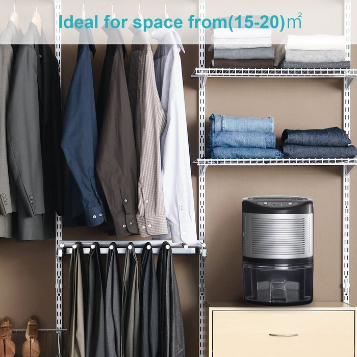 Dehumidifier for Basemenst Kitchen Bedroom Wardrobe and Small Space, Cosylife 1000ml Premium Portable Dehumidifier... N2