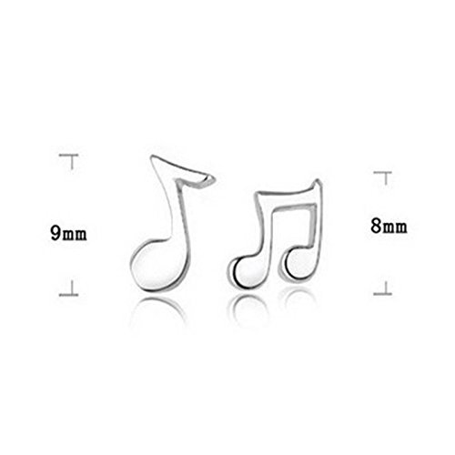 Cute Tiny Women silver plated Musical Note Ear Stud Earrings Gift Funny N3