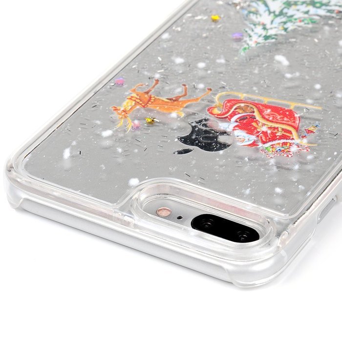 Badalink iPhone 7 Plus Case (5.5") Christmas Tree Liquid Case Clear Hard PC Case Bling Shiny Glitter Liquid Flowing... N9