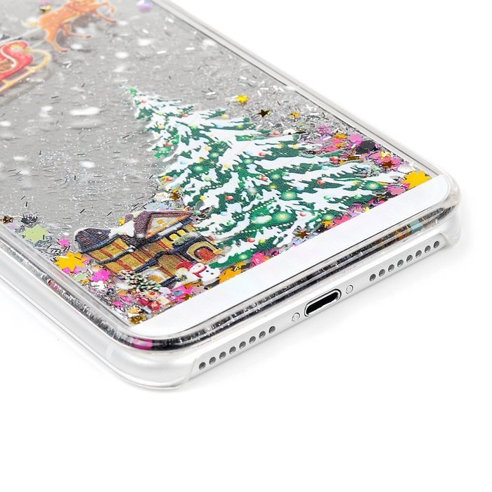 Badalink iPhone 7 Plus Case (5.5") Christmas Tree Liquid Case Clear Hard PC Case Bling Shiny Glitter Liquid Flowing... N10
