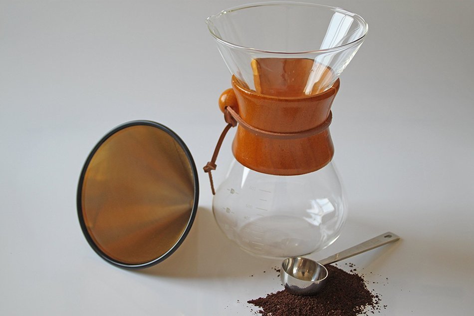 Titanium Gold Coated Coffee Pour Over Cone Filter/Dripper for Chemex, Hario, Bodum, Carafes, and More by ABSOLUTE... N3