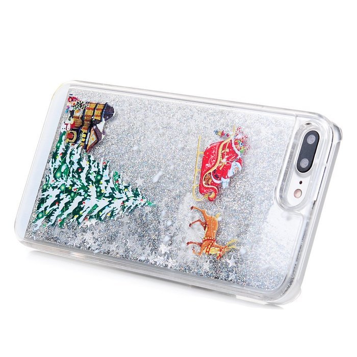 Badalink iPhone 7 Plus Case (5.5") Christmas Tree Liquid Case Clear Hard PC Case Bling Shiny Glitter Liquid Flowing... N13