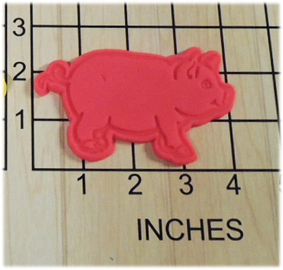 Kids Farm Pig Fondant Cookie Cutter and Stamp #1347