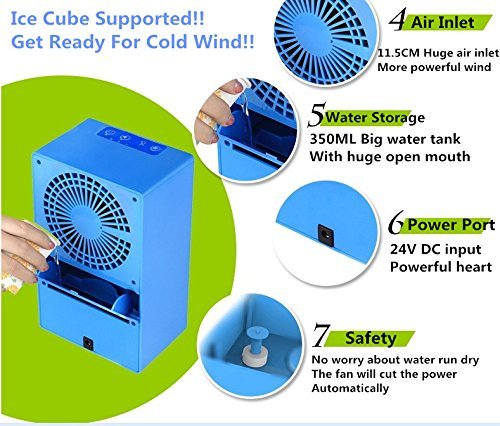 Yijiagou Bladeless Fan with Air Humidifier Diffuser Mute Desk Fan Air Purifier Air Conditioner Strong Wind Automatic... N7