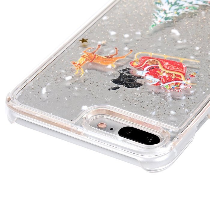 Badalink iPhone 7 Plus Case (5.5") Christmas Tree Liquid Case Clear Hard PC Case Bling Shiny Glitter Liquid Flowing... N16
