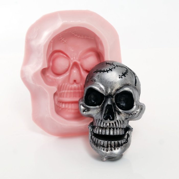 Large Skull Silicone Mold Food Safe Fondant, Chocolate, Candy, Resin, Polymer Clay, Soap, Wax Candle Mold N2