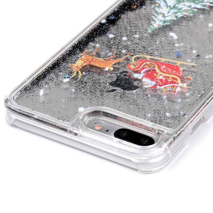 Badalink iPhone 7 Plus Case (5.5") Christmas Tree Liquid Case Clear Hard PC Case Bling Shiny Glitter Liquid Flowing... N18