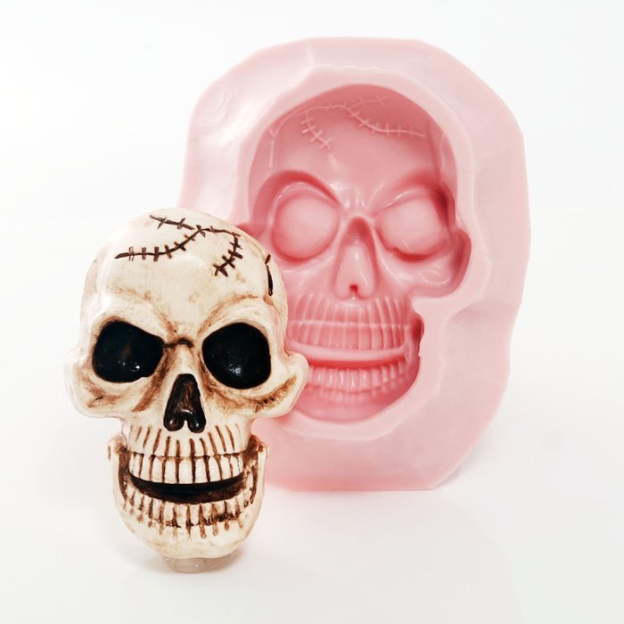 Large Skull Silicone Mold Food Safe Fondant, Chocolate, Candy, Resin, Polymer Clay, Soap, Wax Candle Mold N4