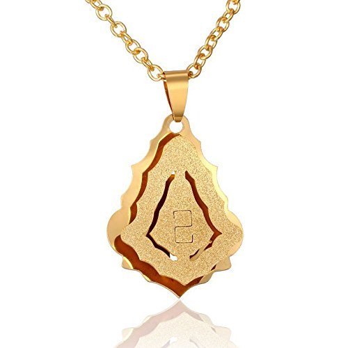 Women Men's Stainless Steel Gold Tone Cross Hollow Pendant Necklace Chain Gift (triangle) N5