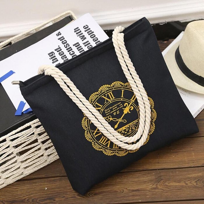 AutumnFall Fashion Cute Printing Women Girls Canvas Bags Shoulder Bag Casual Handbag (Gray) N6
