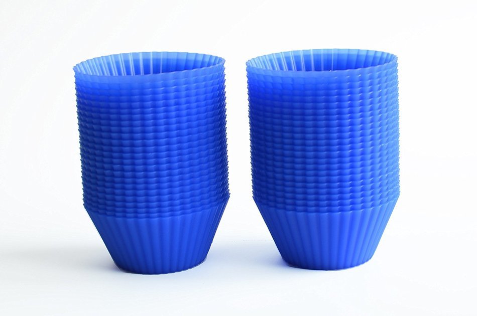 (48-pack) Reusable Silicone Baking Cups / Cupcake Liners by Happy Gourmet Kitchenware N3